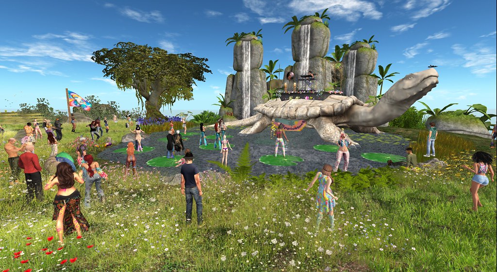 Turtle stage at Hippiestock 2023 in second life
