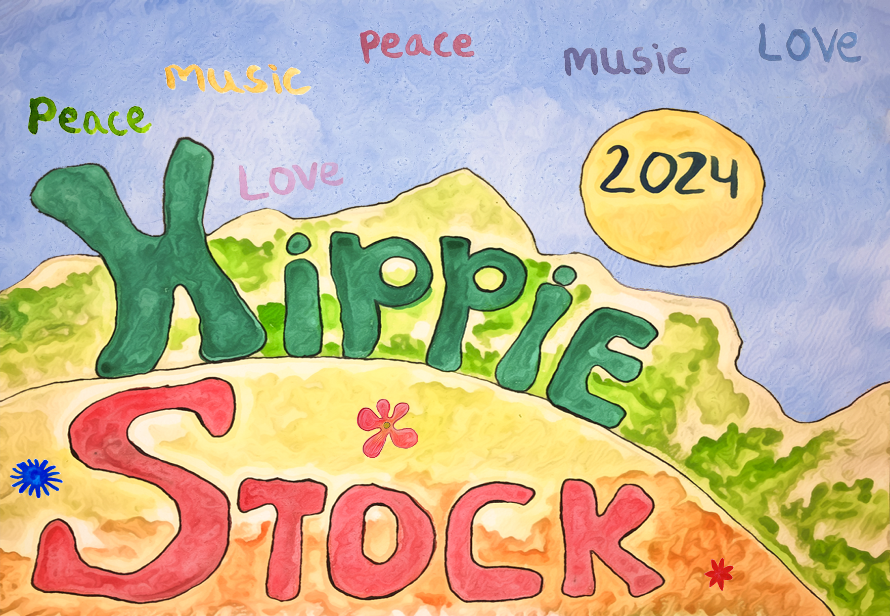 2024 HIppiestock watercolor poster 