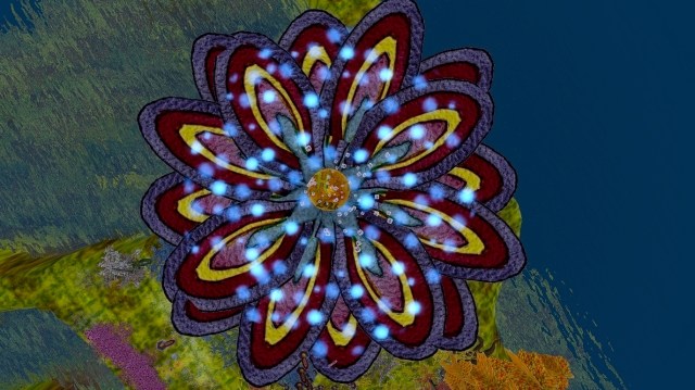 Mandala dance floor dj stage at Hippiestock 2026 in Second Life