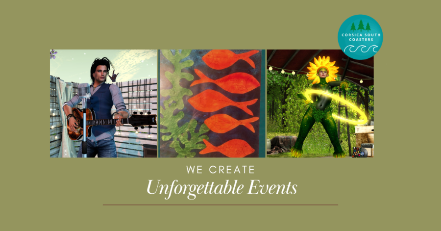 Corsica South Coasters Events Poster Art Live Music and DJ in Second Life