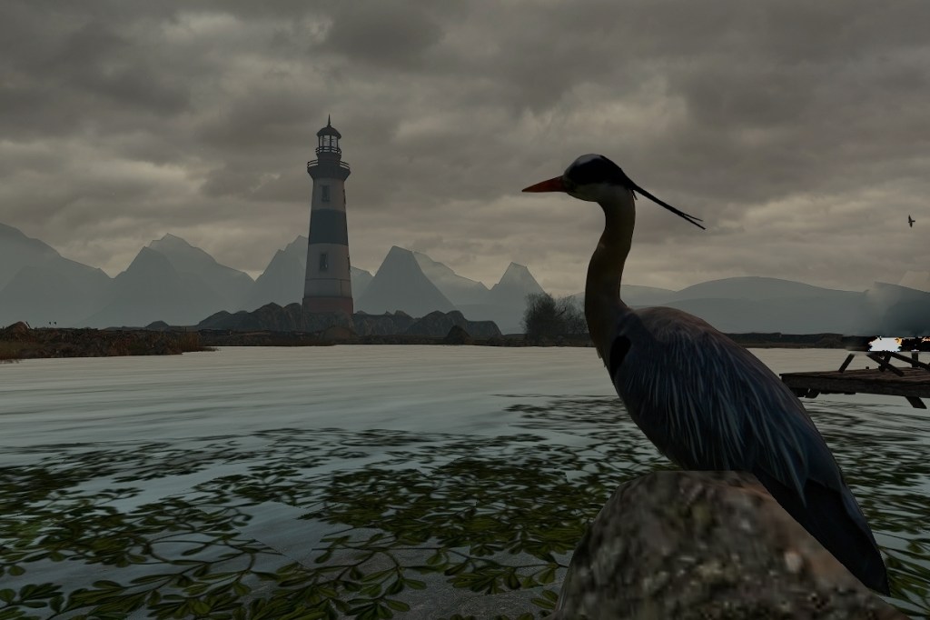 Crane and Lighthouse at Inis Oirr in second life