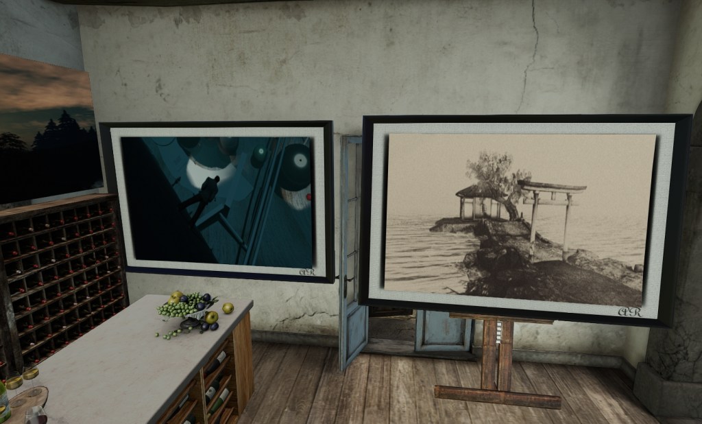 2 pieces of Alex Riverstone's art on display in Second Life at Maison de La Chouette.