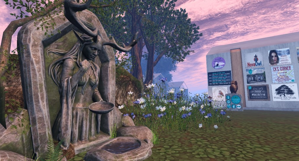 Entrance area at Cloud Galleries in Corsica South Coasters during The ARTs Festival 2026 in Second Life.