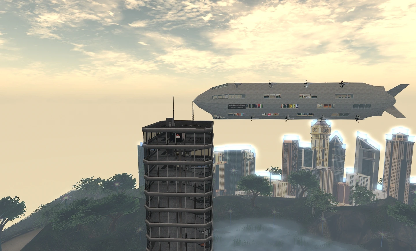 Limoncello-airship-lg-tower-second-life Through Owl's Eye